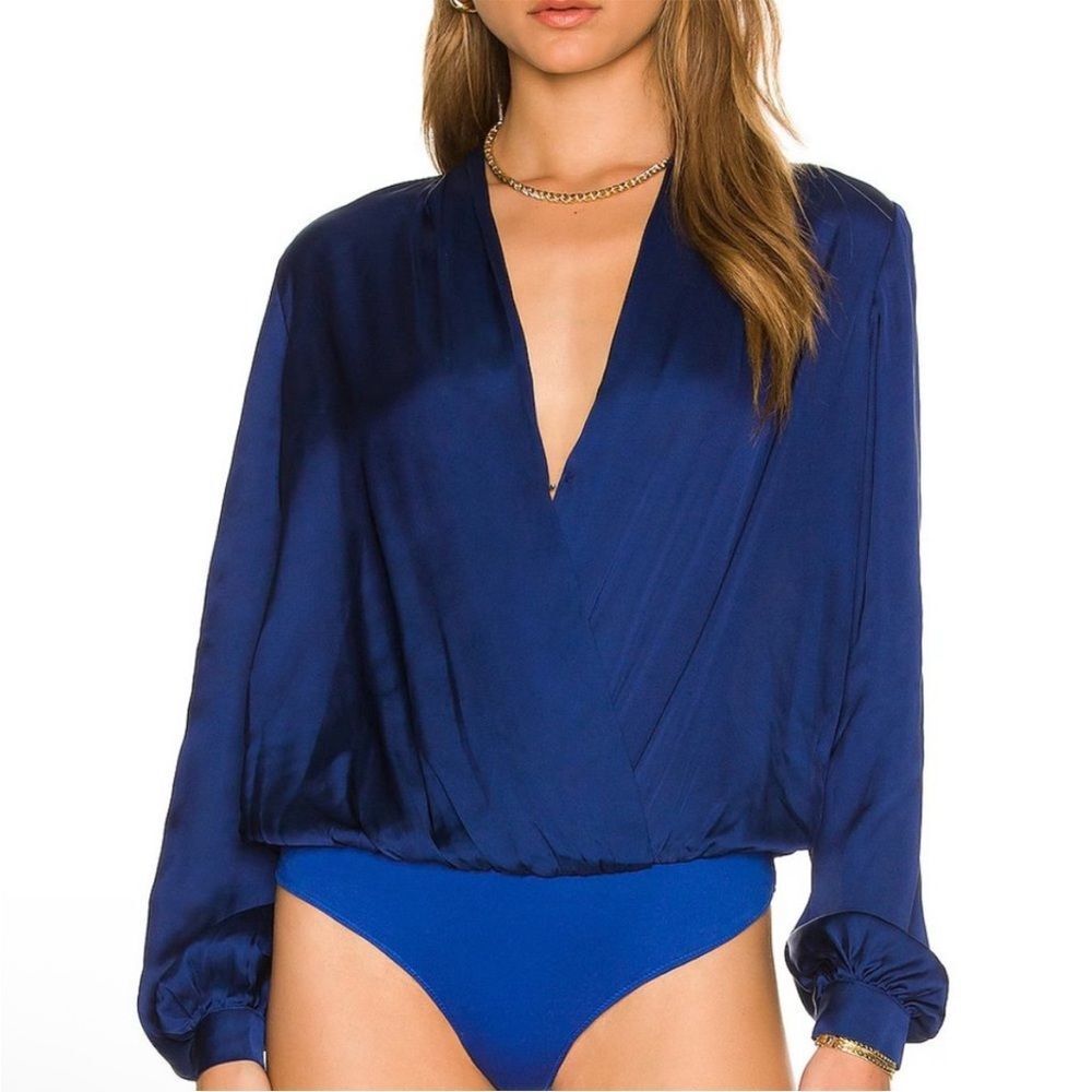 L'Academie Revolve Long Sleeve Bodysuit - M - Royal‎ Navy Blue